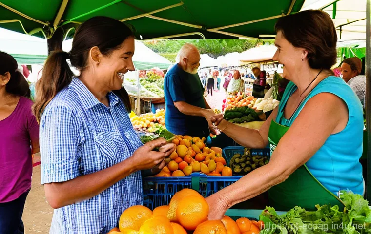 친환경농업기술자 업무 전반에 대한 이해 - **Prompt:** "A wide-angle, dynamic scene of a modern, sustainable farm where technology seamlessly i...