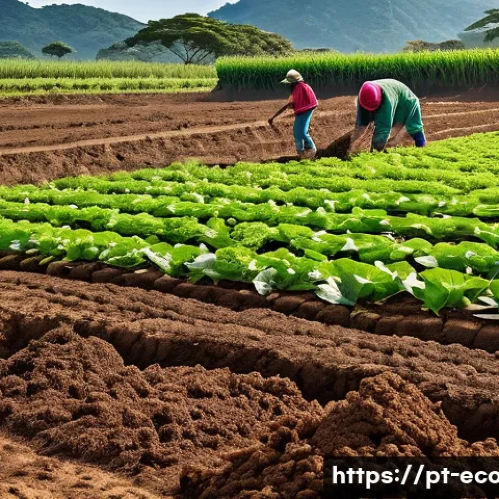 친환경농업 자격증 시험 준비 팁 - A vibrant sustainable farm scene in Brazil showcasing diverse crop rotation fields with lush green p...