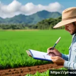 Home 19 친환경농업기술자 자격증 취득 후 진로 변화 - A certified sustainable agriculture consultant examining soil samples on a family farm in Brazil, su...
