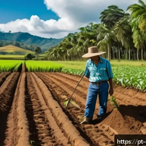 Home 30 친환경농업기술자 직무의 주요 책임 - A vibrant rural farm scene in Brazil showcasing sustainable soil management practices: a diverse cro...